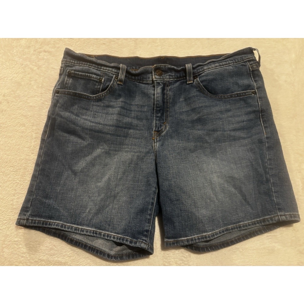 Levi's Women Shorts W32 Blue Denim Shorts Jeans Stretch Med Wash Mid Rise